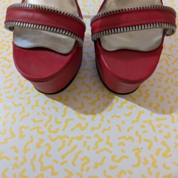 Vintage LSB Custom Red Leather Stiletto Platforms Size 6 - Picture 9 of 9